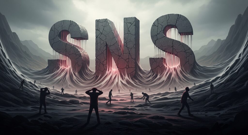 「SNS」という文字が人々に悪影響を与えている