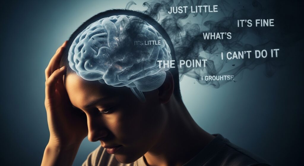 脳内でネガティブな言葉が次々と浮かんでくる