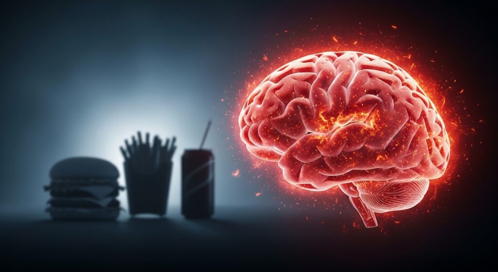 ジャンクフードによって脳が炎症を引き起こされている。