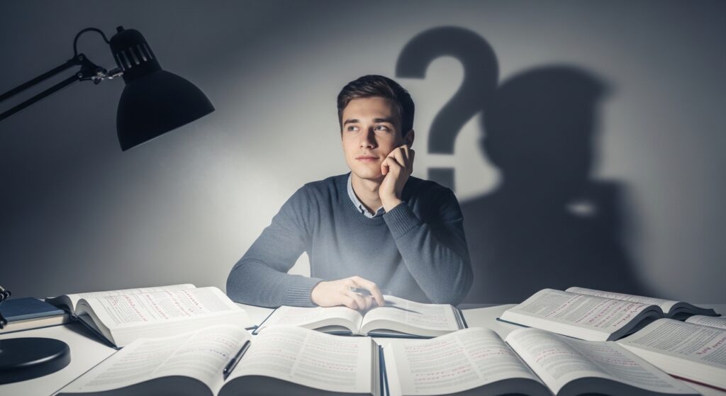 本を読んでいる途中で理解できなくなった男性