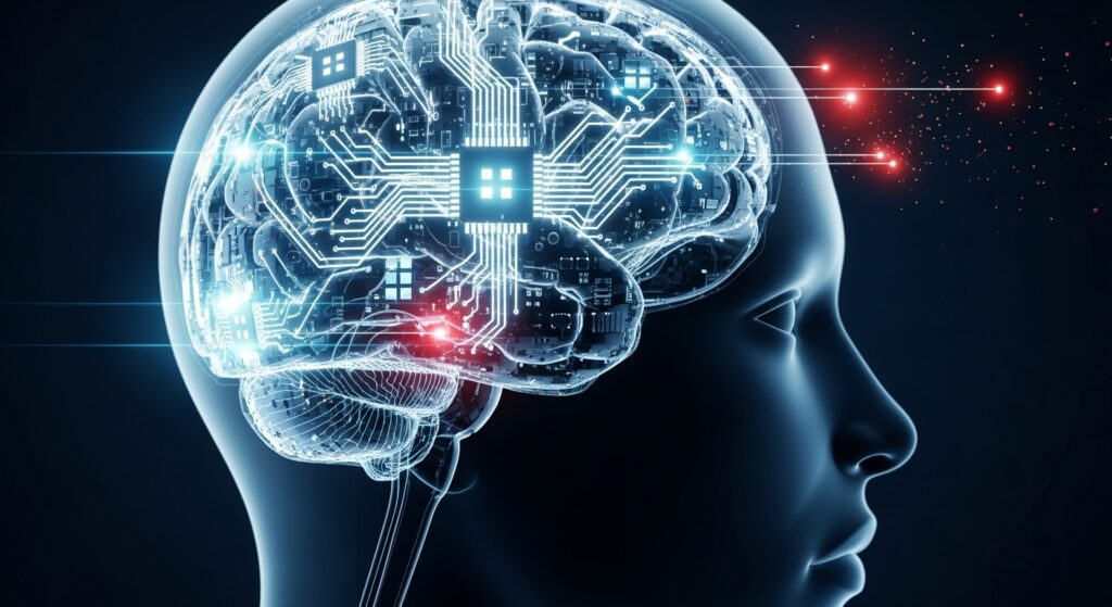 人間の脳を電気回路にたとえたイメージ