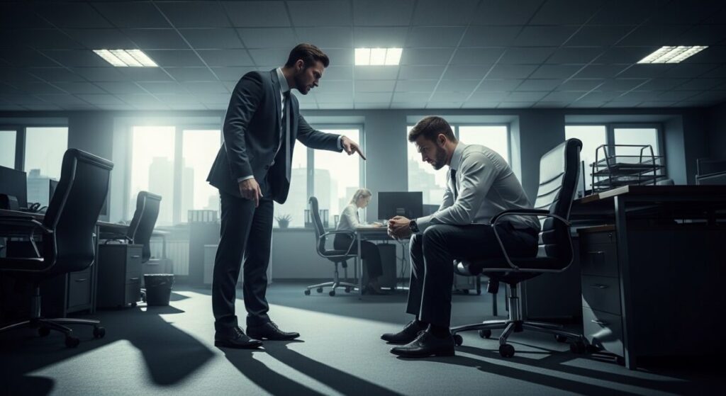 偉そうに叱責している職場の上司