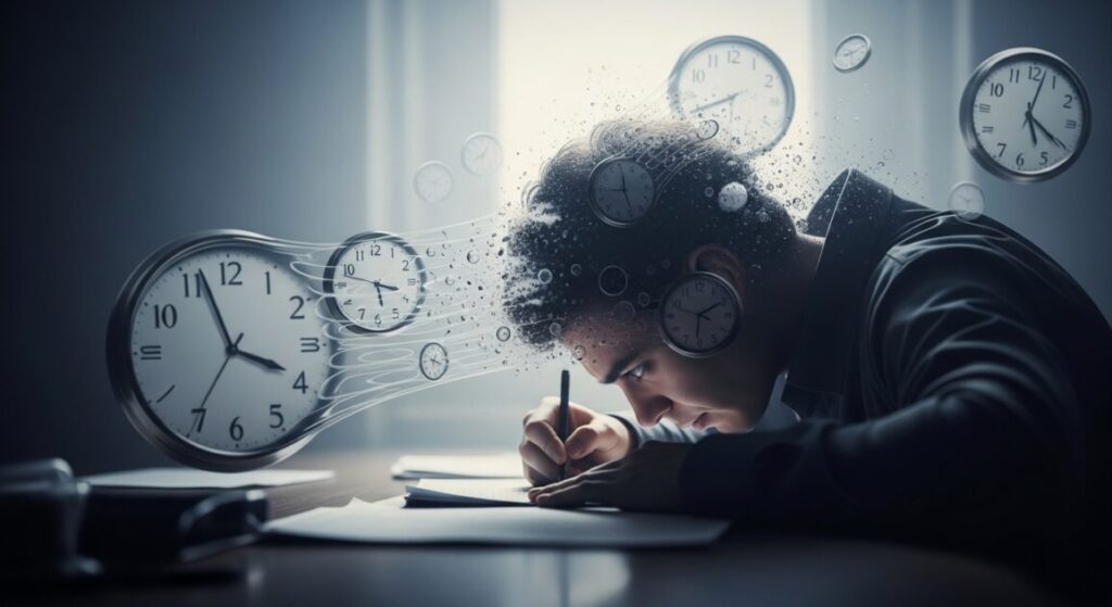 時間のことを忘れて作業に没頭している人