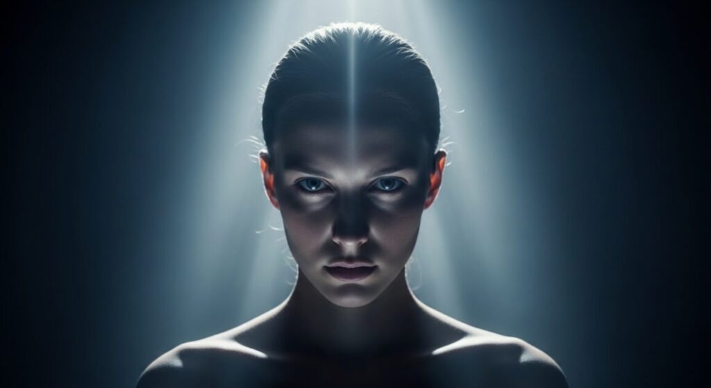 強い集中状態に入っている女性