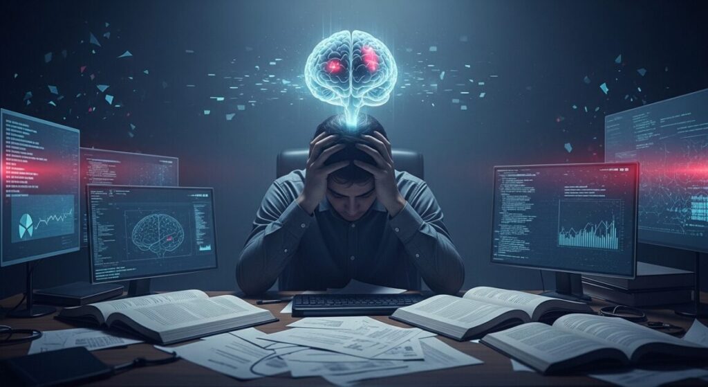 脳疲労を抱えている男性